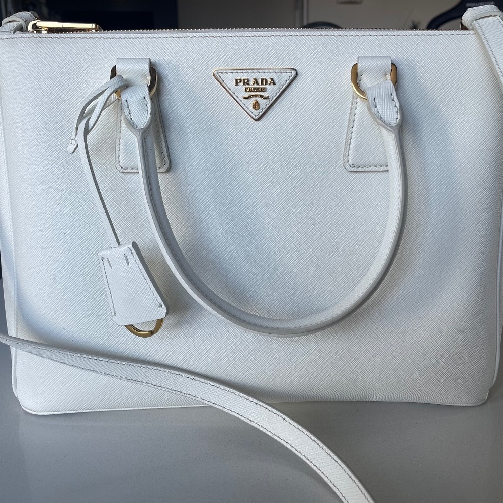Large Prada Galleria Saffiano leather bag - White